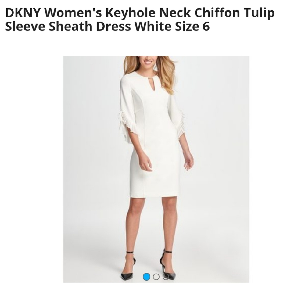 DKNY white sheath dress NWT